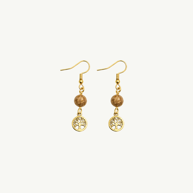 Jasper and Baobab Drop Earrings