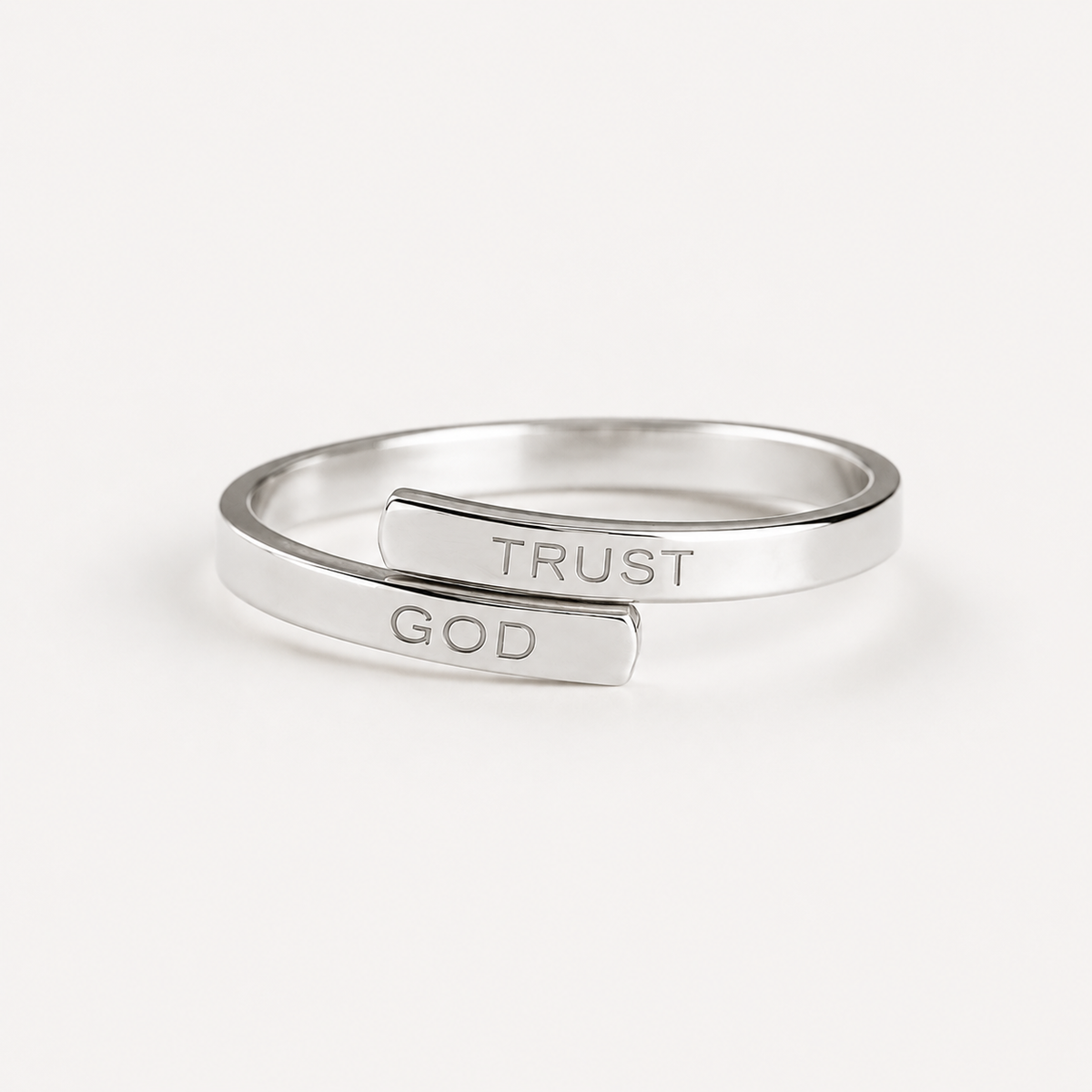 Trust God Engraved Ring