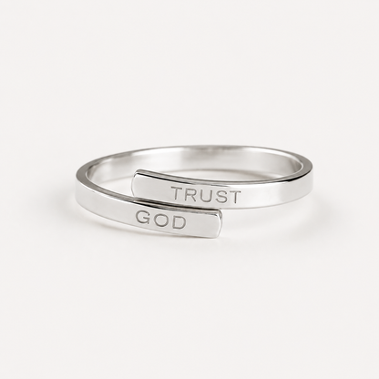 Trust God Engraved Ring