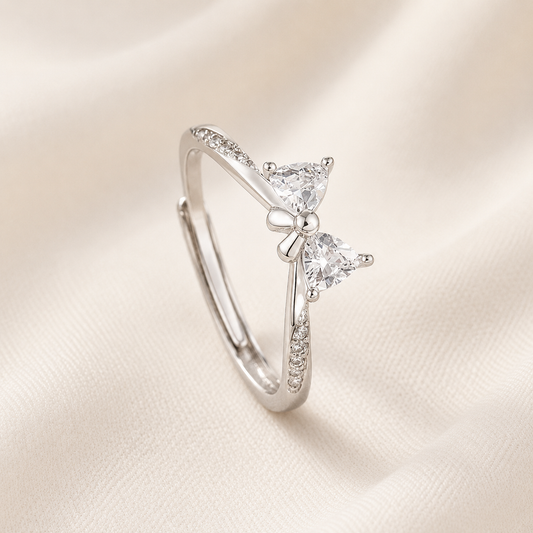 Silver Bowknot Ring