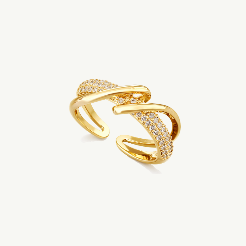 Interlocked Rhinestone Ring