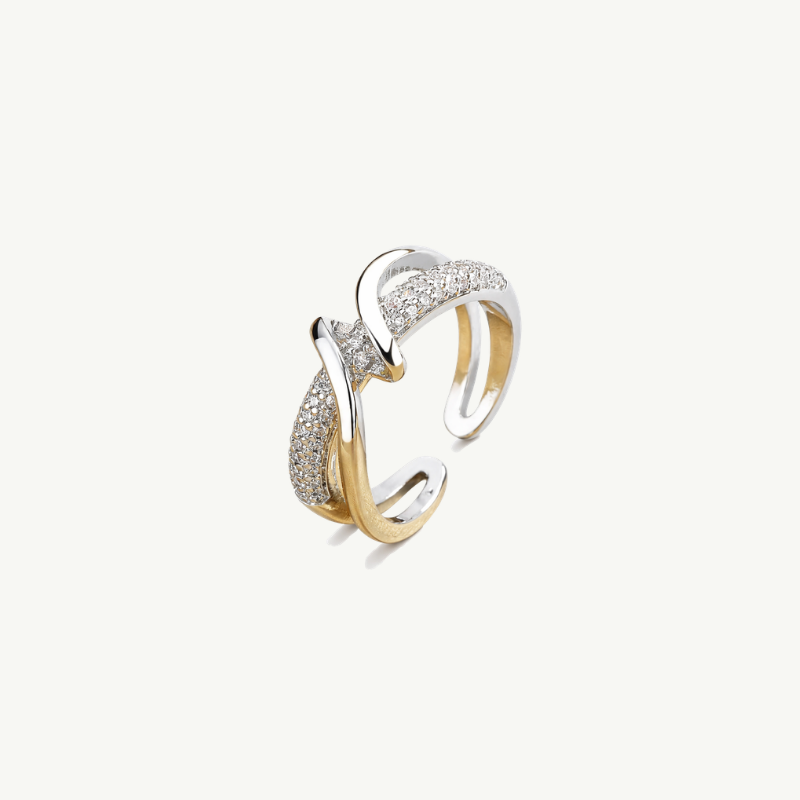 Interlocked Rhinestone Ring