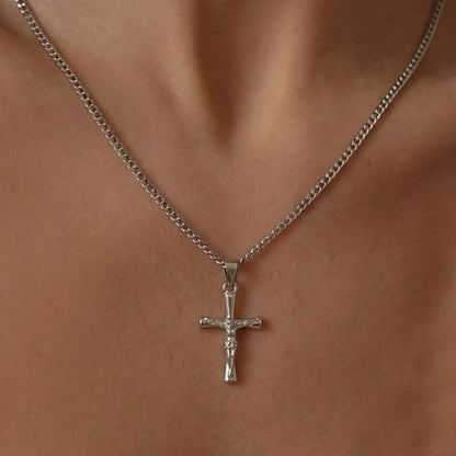 Curb Chain Crucifix
